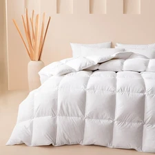 Queen Size Feather Down Fiber Comforter Ultra Fluffy Duvet Insert, All Season...