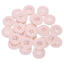 60pcs 32L Sewing Buttons 4/5" Resin Round Flat 4-Hole Craft Buttons, Pink