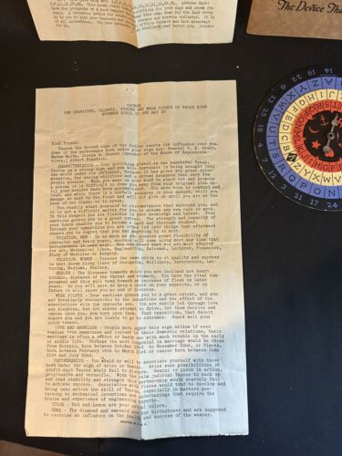 Antik 1925 Mystiskop Wahrsager Gerät, das Buch Spinner Rad denkt - Bild 4 von 8