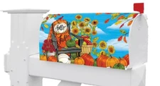 Fall Halloween Thanksgiving Pumpkin Sunflower Magnetic Mailbox Cover Only