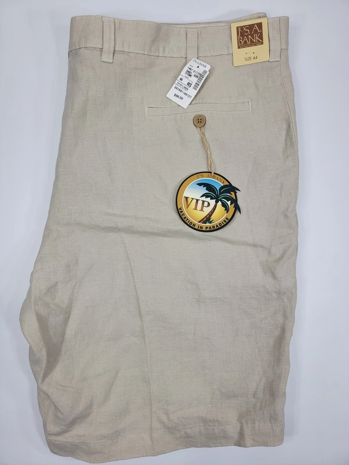 NEW Jos A Bank 100% Linen Shorts Men's 44 Khaki Beige Flat Front Casual NWT $99
Opens in a new windo