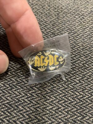 VTG AC/DC LOGO OVAL ENAMEL LAPEL PIN 1980’s Rock NOS Angus Young | eBay