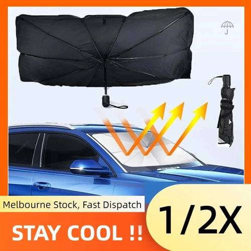 Car Windshield Sunshade Front Window Cover Visor Sun Shade Umbrella Foldable L - Picture 1 of 12
