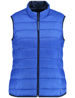 SAMOON Wende-Steppweste by Gerry Weber NEU Damen Weste blau mit Stehkragen Gr.54