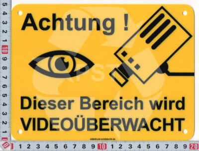 SIEBDRUCK-SCHILDER24 Dieser Bereich wird Videoüberwacht Videoüberwachung Hinweisschild Achtung 20x15