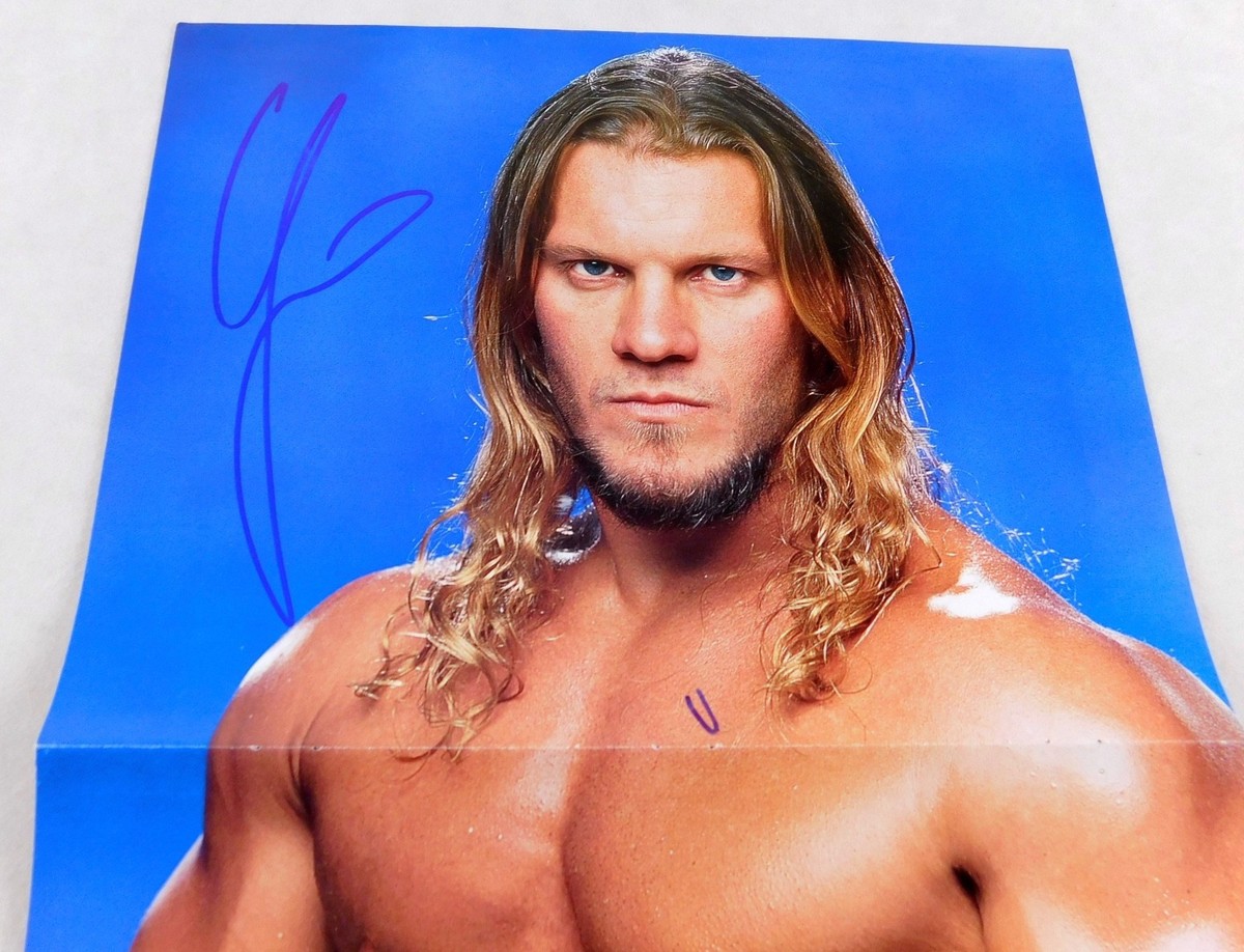 Chris Jericho Signed WWE Wrestling 11x24 2-Sided Poster Y2J WCW