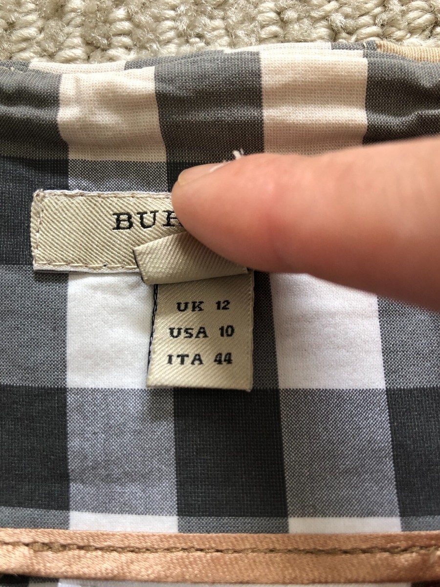 Burberry London Mini Skirt Beige Nova Print Check Pleated Buckle 