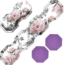 Wrist Rest Set Elbow Pad Ergonomic Keyboard Mouse Support Memory Foam Pink