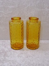 rJy2ns - 2 x Hirschberg Design Honey Glass Vase - Vintage Circa 1970 - 19cm