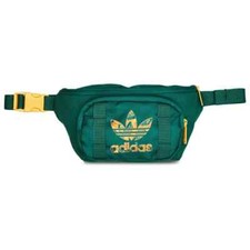 Image of Adidas Originals Waist Bum Hip Travel Bag Unisex, New Collegiate Green. logo