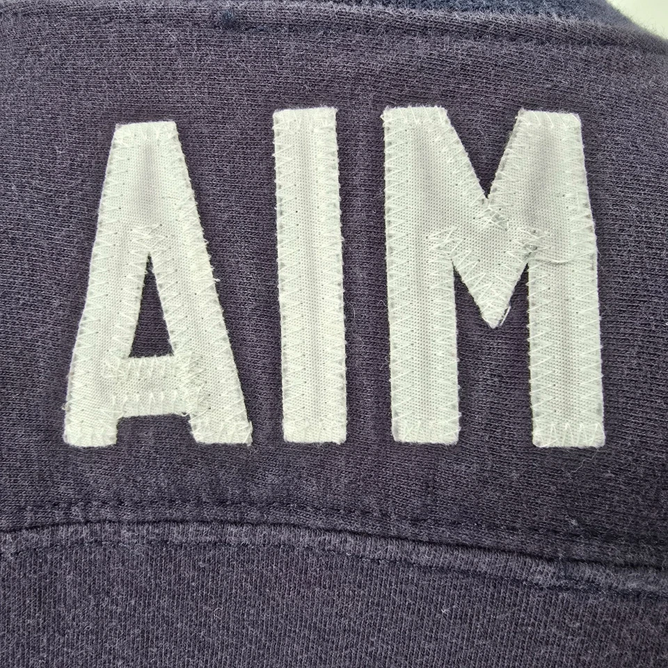 Camiseta deportiva vintage de práctica/línea lateral de algodón Russell Athletic "NHS" AIM 80 (M) de los años 80 Foto 4 de 4