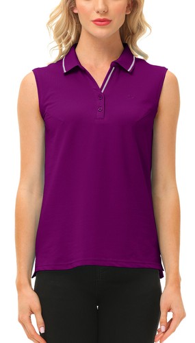 Women Button Golf Polo Gym Sleeveless Shirt T-shirt Casual Climbing Tennis Top - Picture 164 of 182