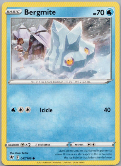 Pokemon - 047/189 - BERGMITE - Astral Radiance - Rare - NM/M