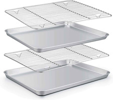Baking Sheet with Rack Set 2 Pans  2 Racks , Stainless Steel Baking Pan Cookie