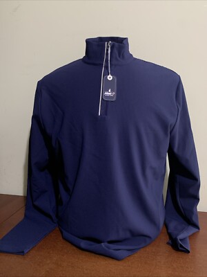 Johnnie-O Hoppin Mens Navy Medium 1/4 Zip Golf Leiure Pullover New Nwt