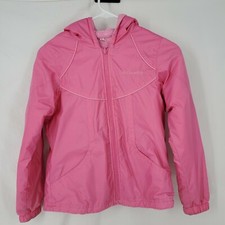 Columbia Reversible Hooded Jacket Fleece Pink Girls Youth 10/12