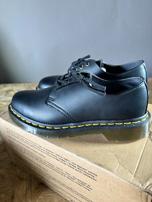 DOC DR MARTENS VEGAN 1461 SHOE BLACK FELIX RUB OFF SIZE US 5 M / 6