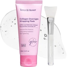 Collagen Night Wrapping Peel-Off Mask: Korean Face Mask for Elasticity, Hydratin