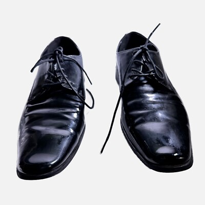 CALVIN KLEIN Black Brody Oxfords Dress Shoes Patent Leather  display picture 2