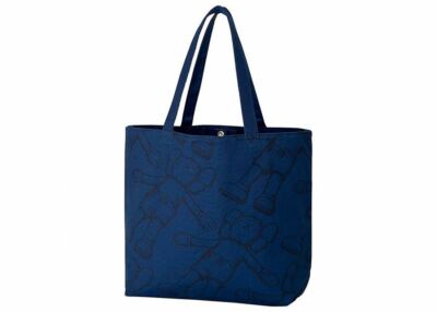 KAWS x Uniqlo Tote Bag Blue All Over Holiday Print | 100% Authentic | Navy Tokyo