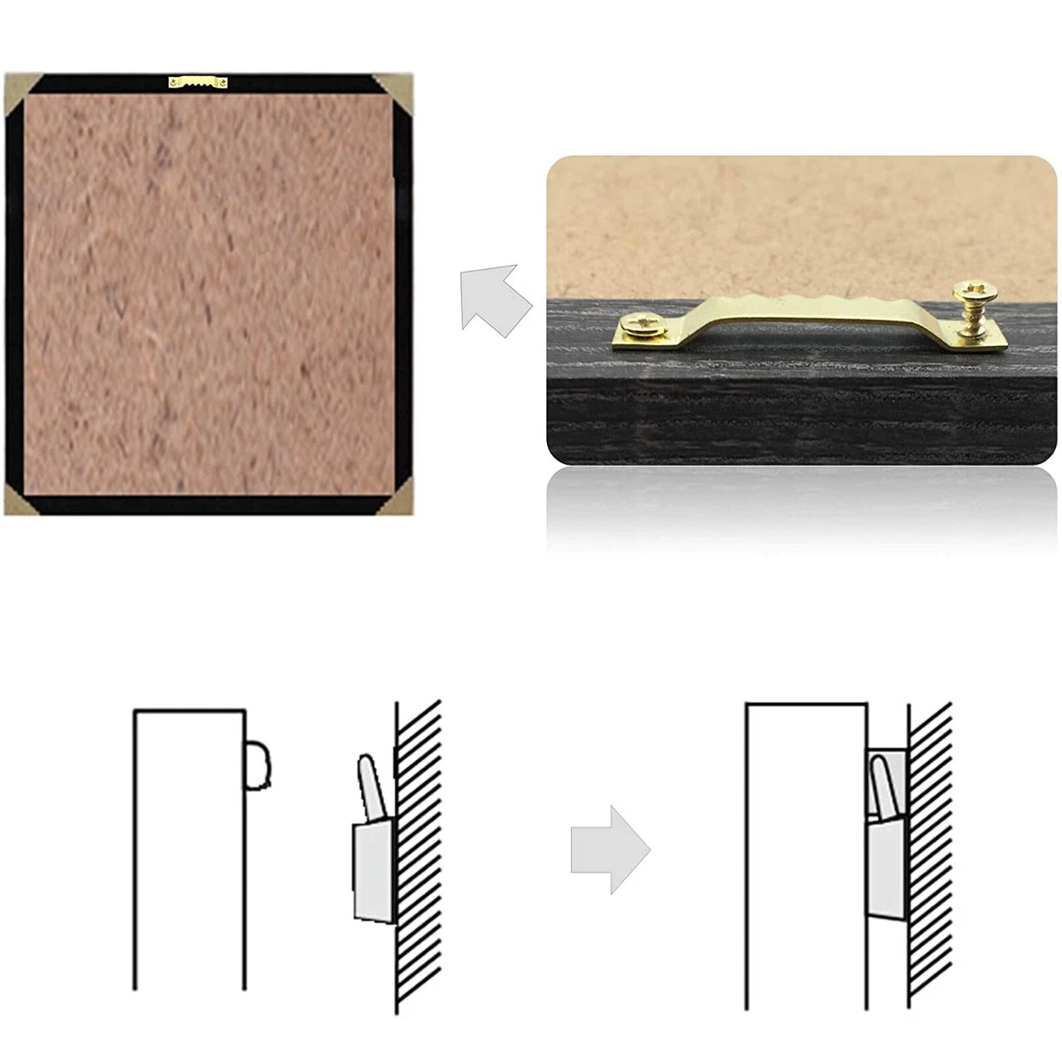 20/40/100 x Sawtooth Picture Frame Hangers Oil Hanging Wall Hooks + Screws Black