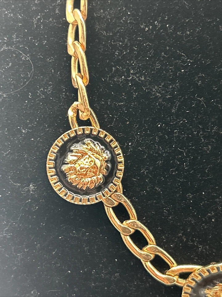 Zara голова льва золото металлический толщиной цепочка ожерелье дизайнер роскошь ошейник - Изображение 2 из 4