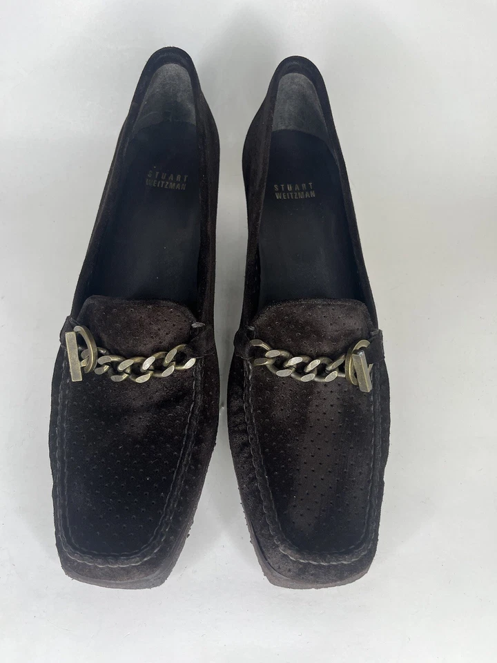 Stuart Weitzman Zapatos Tacones Cuñas Mujer Talla 11N Marrón Gamuza Superior  Foto 2 de 4