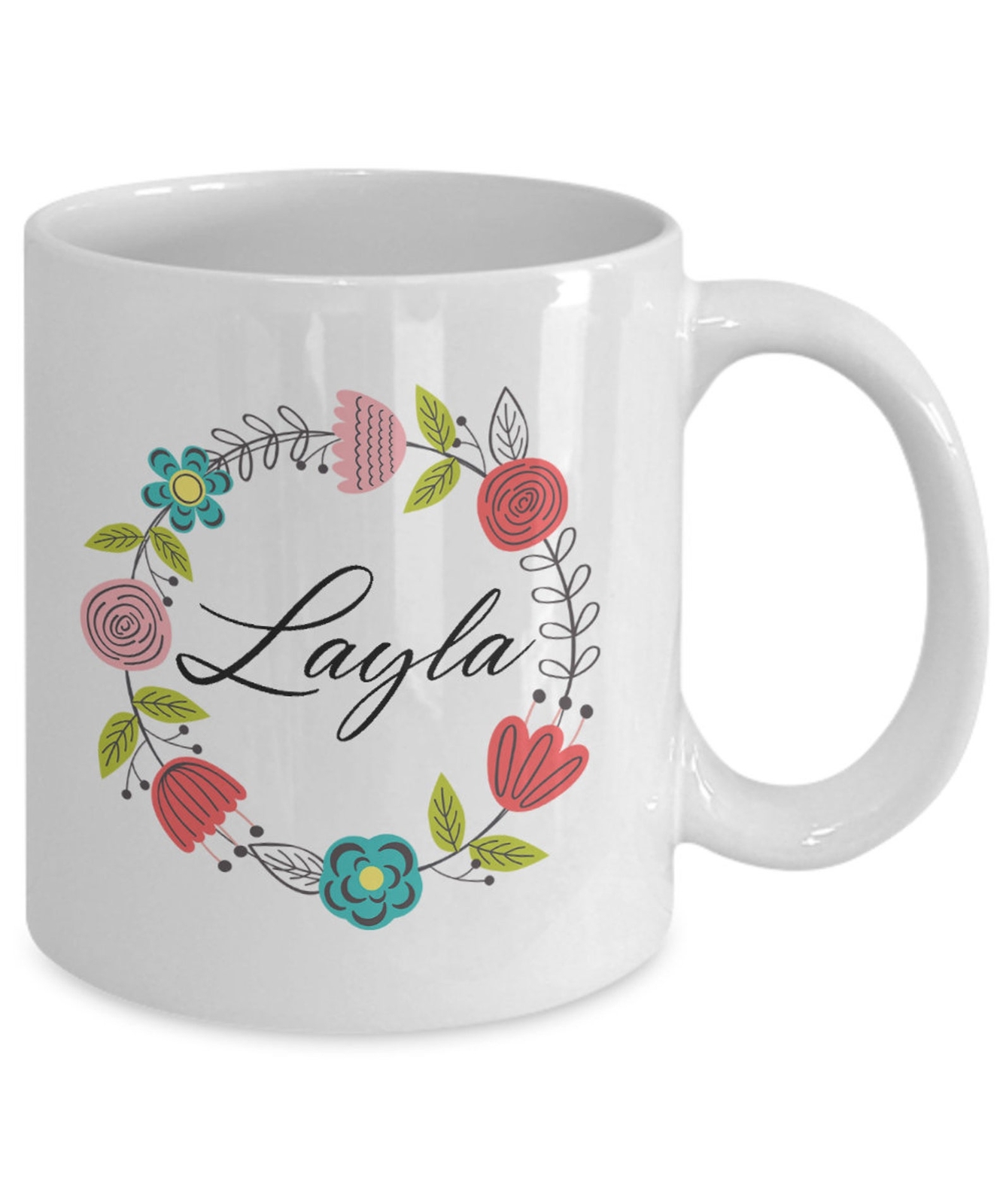 Personalized Mug With Flowers Personalized Gift Gift For Women Custom Mug Gift