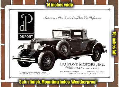 Metal Sign - 1929 Du Pont Convertible Coupe - 10x14 inches