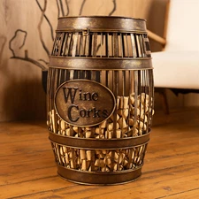 Wine Barrel Table - Cork Catcher Accent Table. Cork Holder Decorative and Storag