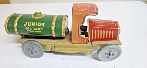 Vintage WIND-UP FERDINAND STRAUSS JUNIOR OIL TANK TRUCK - 1920'S