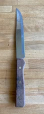 Vintage Utility Household Stainless Steel Knife Wood Handle 13"