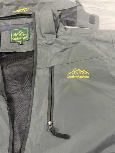 Chaqueta cortavientos gris WEI-TEX impermeable deportes al aire libre talla grande - Imagen 3 de 15