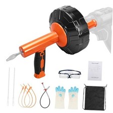 45 FT Drain Snake Auger Manual & Drill Powered Auto Retract | Drill Attachment