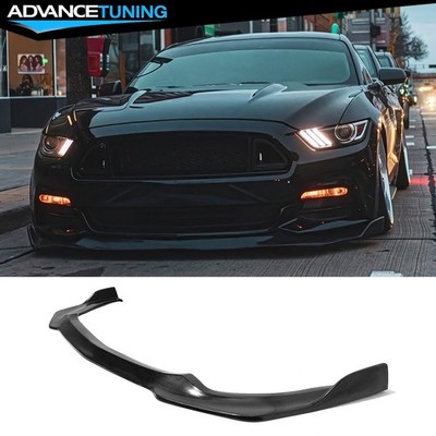 For 15-17 Ford Mustang MDA V2 Style PU Front Bumper Lip Splitter Unpainted Black
