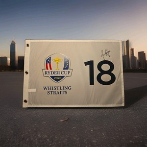 Tony Finau signed 2020 2021 Ryder Cup Flag whistling straits golf Autograph