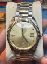 VTG BULOVA 1970s OCEANOGRAPHER 10K GOLD BEZEL  Men’s Watch,