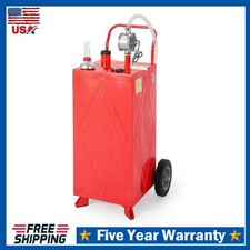 Gas Caddy Storage Tank ,30 Gallon Portable Fuel Diesel Transfer with Wheels ,Red