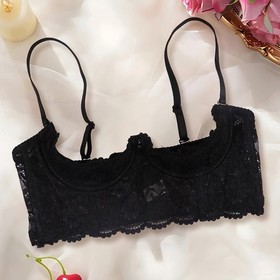Sexy Womens Cupless Open Bra Bralette Lace Lingerie Underwear Half Cup Bra US
