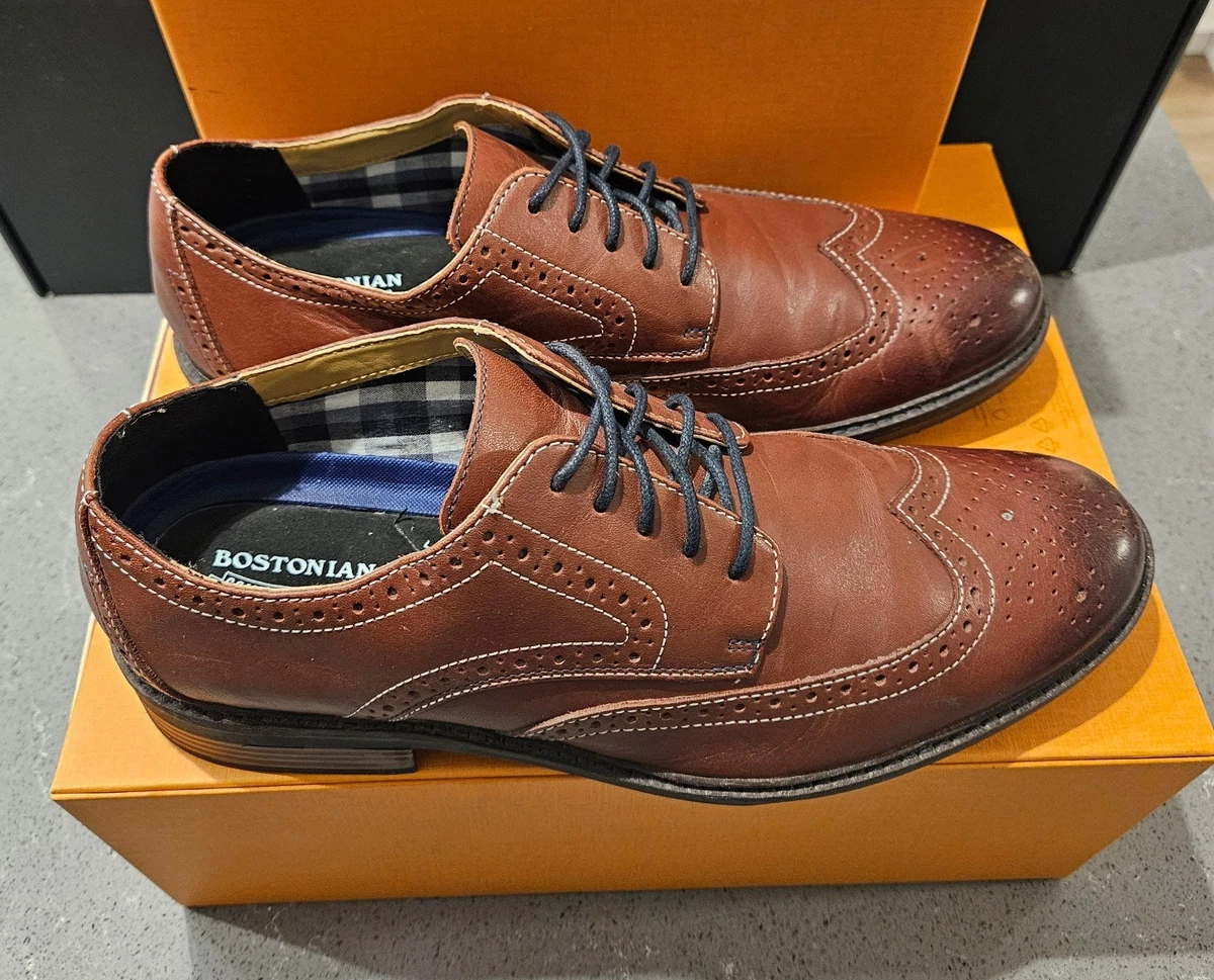 Bostonian Melshire Wing Cognac Brown Leather Wingtip Brogue Shoes Mens 9W Bostonian Melshire Wing 26126261 Mens Brown Oxfords Wingtip  main image 3