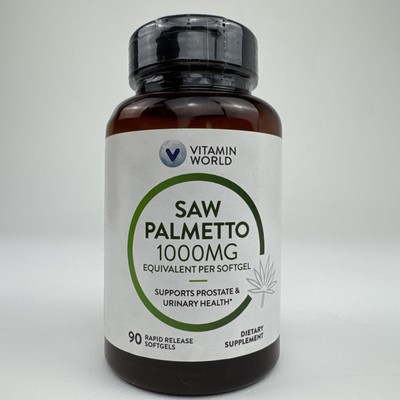 Vitamin World Saw Palmetto 1000MG Advanced Prostate Formula 90 Softgels