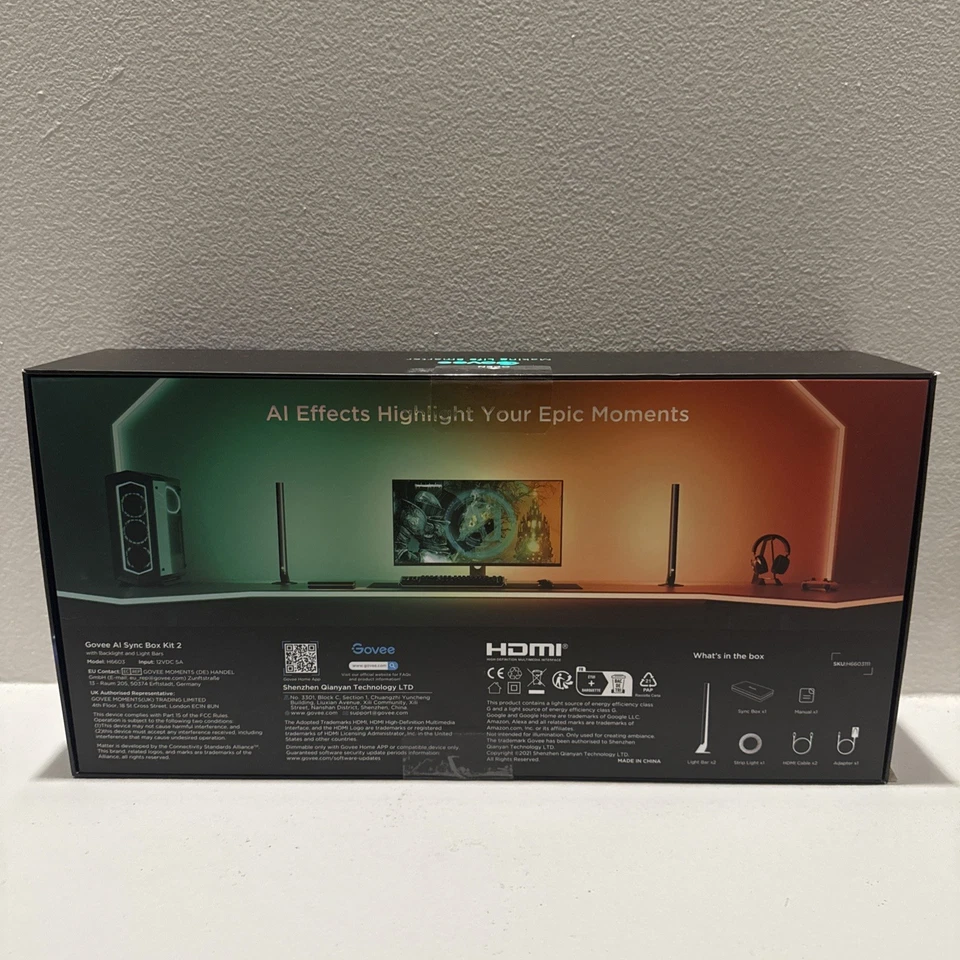 Govee HDMI 2.1 AI Sync Box Kit 2, Includes Light Bars, and Monitor...  - Image 3 of 4