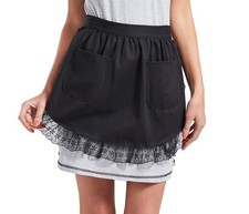 Retro Lace Maid Costume Half Apron Pocket Adjustable Kitchen Cooking CF3130