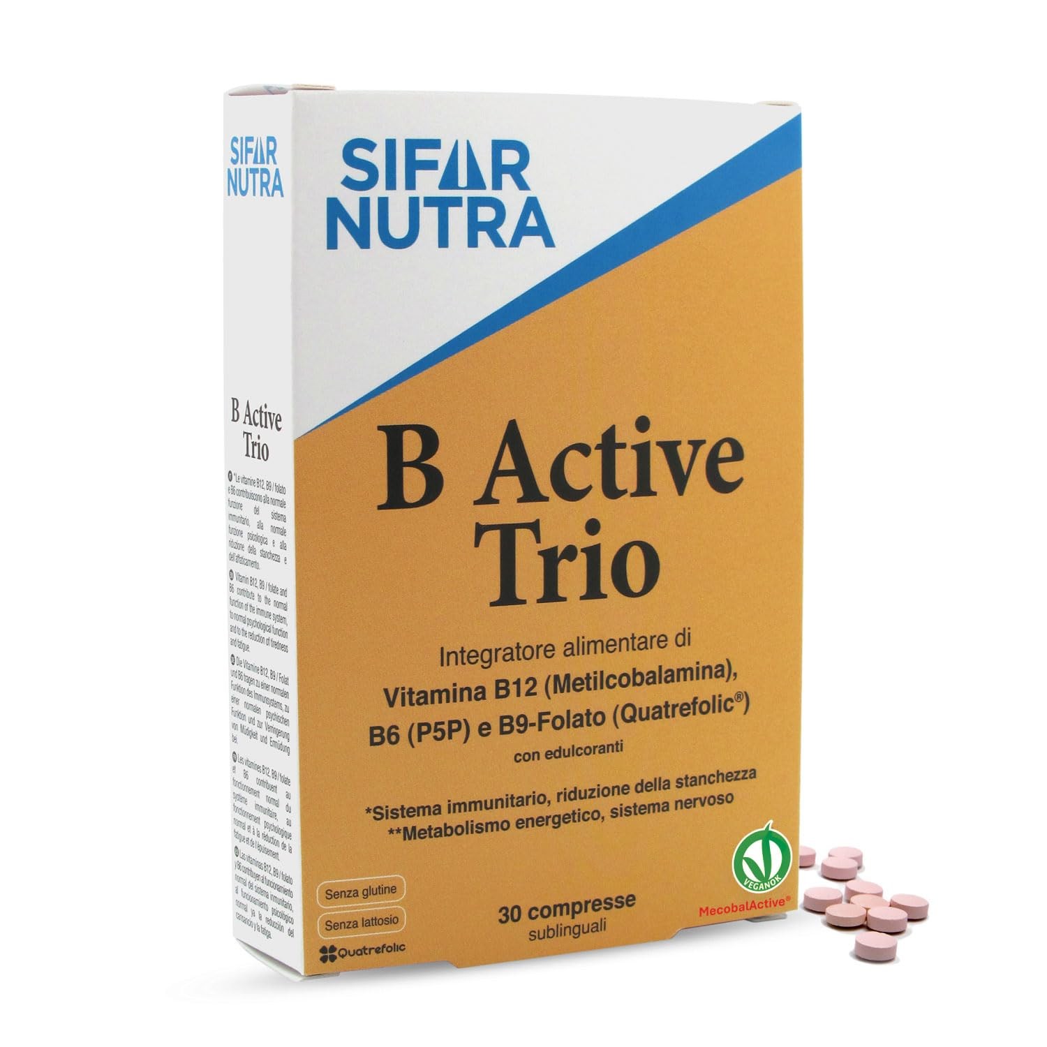 Vitamine B12 méthylcobalamine avec acide folique et B6 P5P complément fatigue