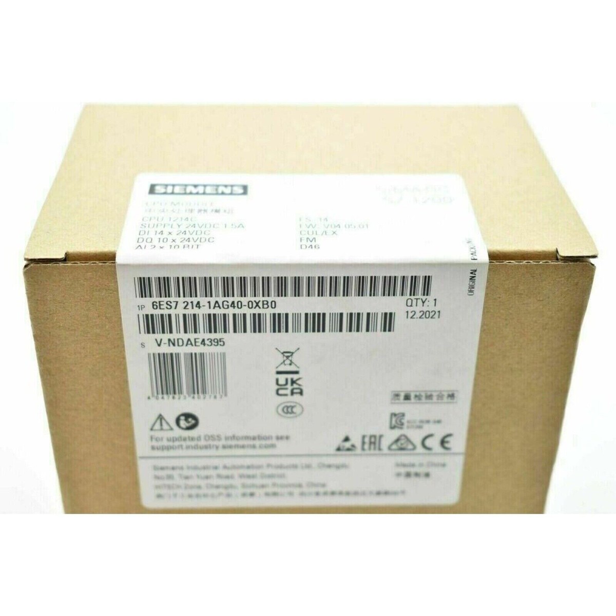 New Siemens 6ES7 214-1AG40-0XB0 SIMATIC S7-1200 CPU 1214C 6ES7214