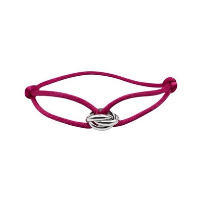 Trinity Kordelarmband Silber Edelstahl Ringe Damen Herren Verstellbar Pink