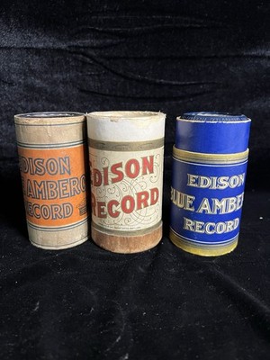 Lot of 3 Edison Blue Amberol Cylinder Records - Charles Daab Xylophone & Bells