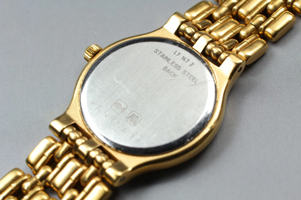 [Exc+5] Reloj Longines L7.147.2 24 mm esfera dorada cuarzo para mujer de JAPÓN Foto 4 de 4