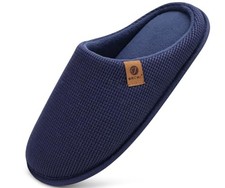 Men's House Slippers, Cushion Memory Foam Shake Fleece and Man House 14 Blue