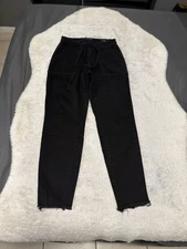 Judy Blue Joggers Jeans Size 7/28 High Waist Jet Black Style JB88700 Raw Hem